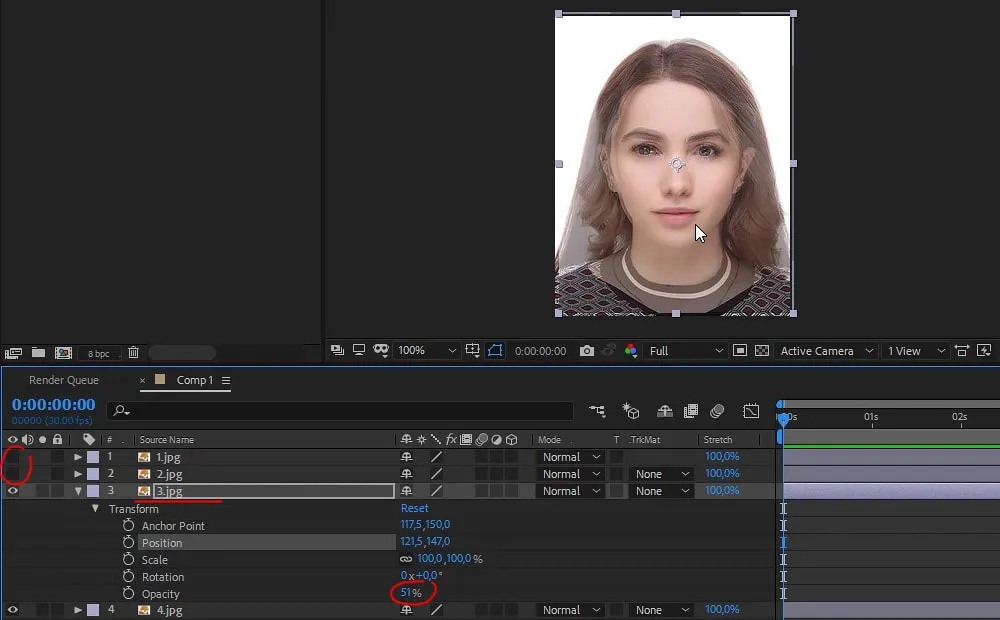 эффект смены лица в After Effects